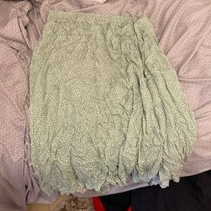 Wrap around green floral skirt